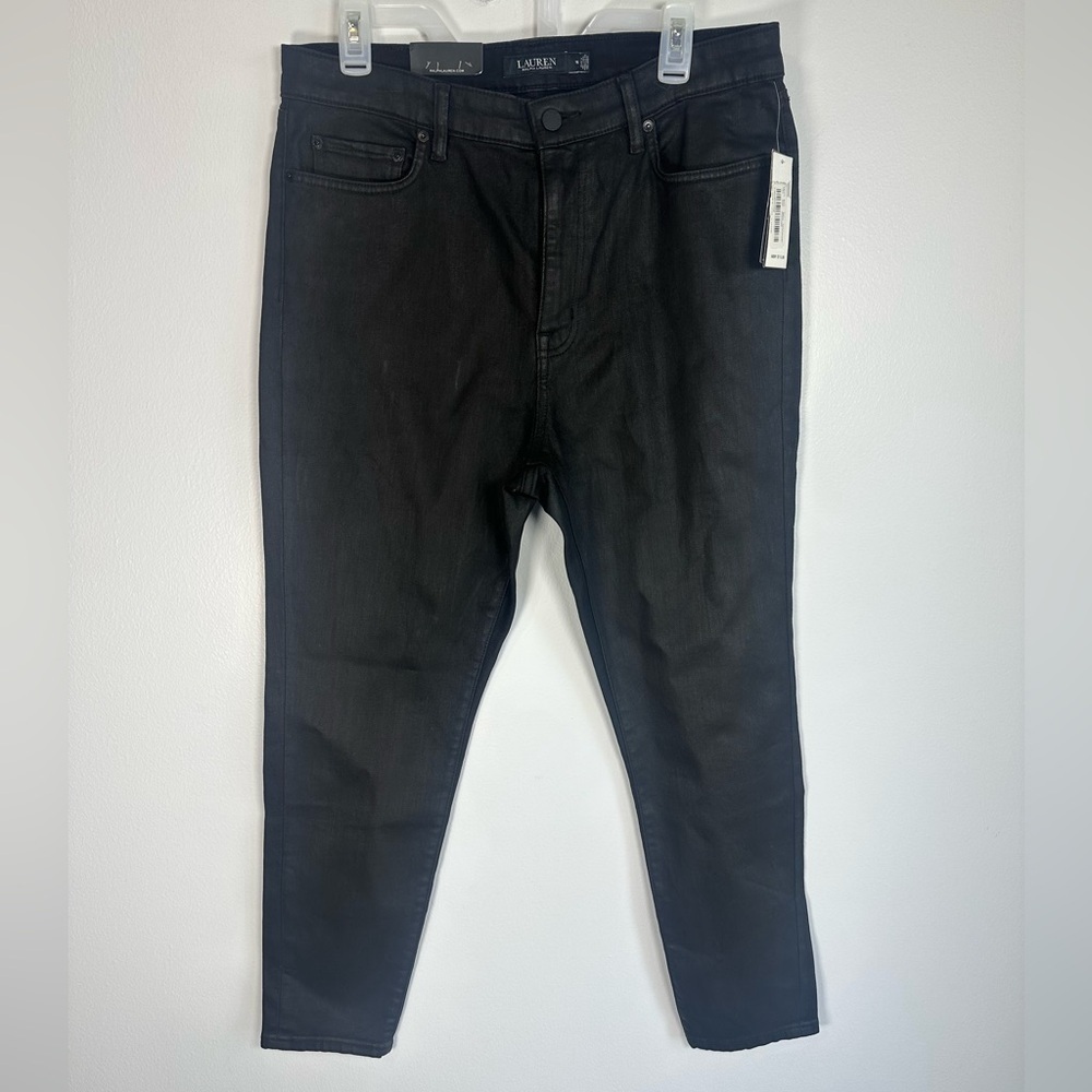 Ralph Lauren Women's Black High Rise Skinny Ankle size 32 14 Super Stretch
